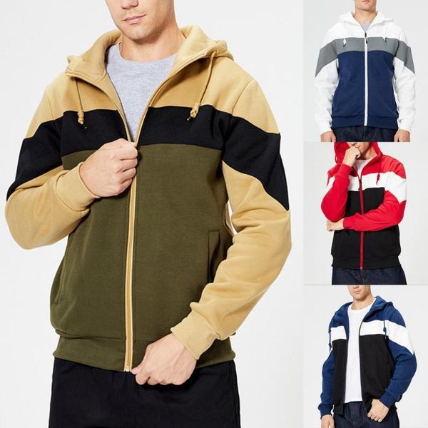 men's jackets fall/winter men's hoodie color block zipper cardigan hooded drawstring pocket sweatshirt jacket, Black;brown
men's jackets fall/winter men's hoodie color block zipper cardigan hooded drawstring pocket sweatshirt jacket, Black;brown