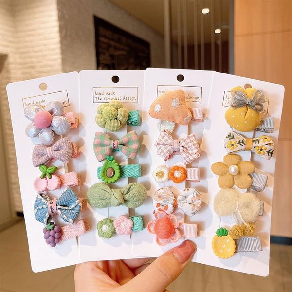 hair accessories 5pcs/lot summer cute baby hairpin born shower headewear kids girl clips kid gift, Slivery;white