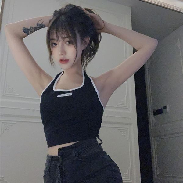 women's tanks & camis black halter strap summer sleeveless off-shoulder slim-fit vest bottoming short fashion lady girl, White
women's tanks & camis black halter strap summer sleeveless off-shoulder slim-fit vest bottoming short fashion lady girl, White