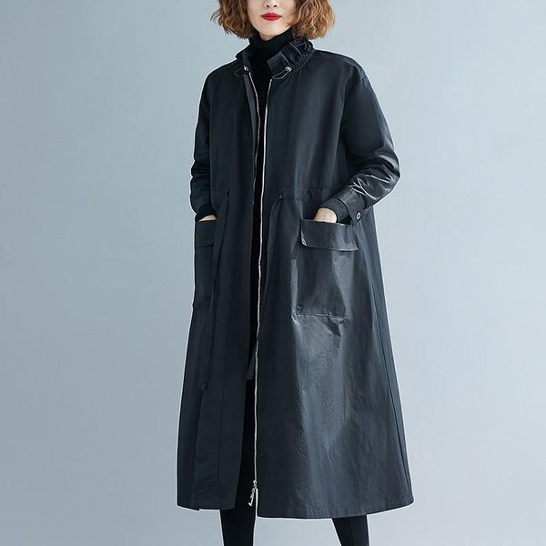 women's trench coats 2021 autumn casual women cotton long slim coat loose clothing oversized outerwear good quality pp453, Tan;black
women's trench coats 2021 autumn casual women cotton long slim coat loose clothing oversized outerwear good quality pp453, Tan;black