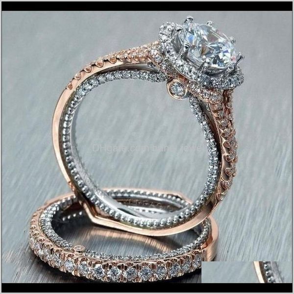 vintage fashion jewelry 925 sterling silver&rose gold fill round cut white z cz diamond couple rings eternity women wedding bridal q15rr, Slivery;golden
vintage fashion jewelry 925 sterling silver&rose gold fill round cut white z cz diamond couple rings eternity women wedding bridal q15rr, Slivery;golden