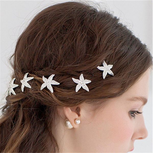 a1201 new starfish hairpin bridal plate hair ornament flower u-clip starfish water drill ornament, Golden;silver
a1201 new starfish hairpin bridal plate hair ornament flower u-clip starfish water drill ornament, Golden;silver