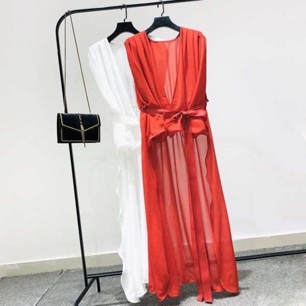 women's blouses & shirts european summer elegant chiffon high waist lace-up front short back long women bluas fashion streetwear 2021, White
women's blouses & shirts european summer elegant chiffon high waist lace-up front short back long women bluas fashion streetwear 2021, White