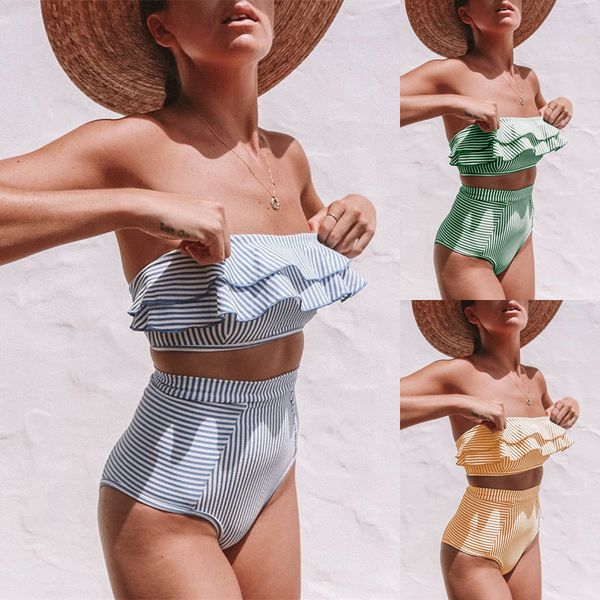 high waist bikini 2021 swimwear women striped swimsuit push up bandeau bikinis set biquini swimming bathing suit beach wear
high waist bikini 2021 swimwear women striped swimsuit push up bandeau bikinis set biquini swimming bathing suit beach wear