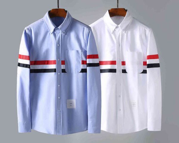 design clothing oxford spinning red blue white wide ribbon long sleeve business casual shirt for men and women, White;black
design clothing oxford spinning red blue white wide ribbon long sleeve business casual shirt for men and women, White;black