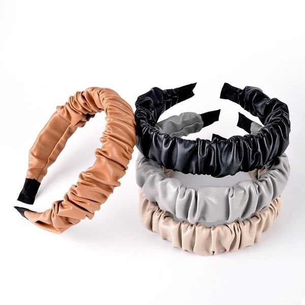 knotting new pu leather and wrinkling headband ins net red hair ornament, Black;brown
knotting new pu leather and wrinkling headband ins net red hair ornament, Black;brown