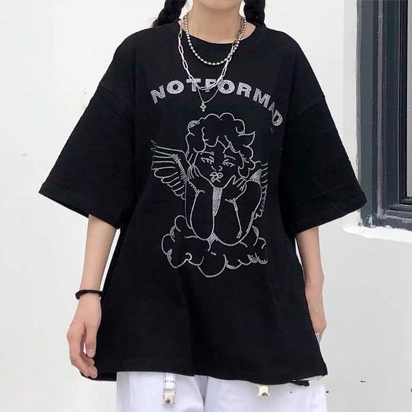 100%cotton ins crystal angel black t shirts women oversized brand streetwear summer tees 2021 korean trend loose tshirts women's t-shi, White
100%cotton ins crystal angel black t shirts women oversized brand streetwear summer tees 2021 korean trend loose tshirts women's t-shi, White