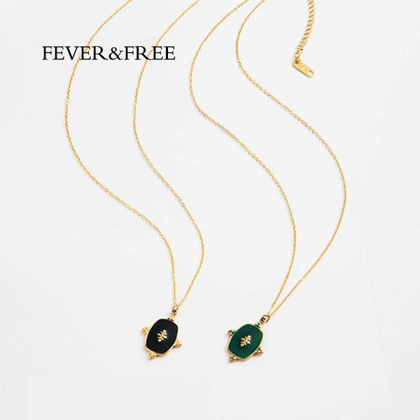 fever&women stainless steel enamel pendant necklace gold color chain geometric fashion jewelry gift collier necklaces, Silver
fever&women stainless steel enamel pendant necklace gold color chain geometric fashion jewelry gift collier necklaces, Silver