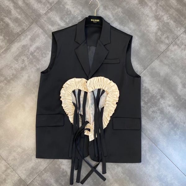 women's vests fabpop 2021 summer fashion design sleeveless cardigan black ruffles tassel slim blazer vest women gb663, Black;white
women's vests fabpop 2021 summer fashion design sleeveless cardigan black ruffles tassel slim blazer vest women gb663, Black;white