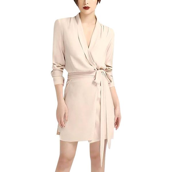 women spring two piece sets deep v-neck blouse office ladies shirt short skirt suit women's pants, White
women spring two piece sets deep v-neck blouse office ladies shirt short skirt suit women's pants, White