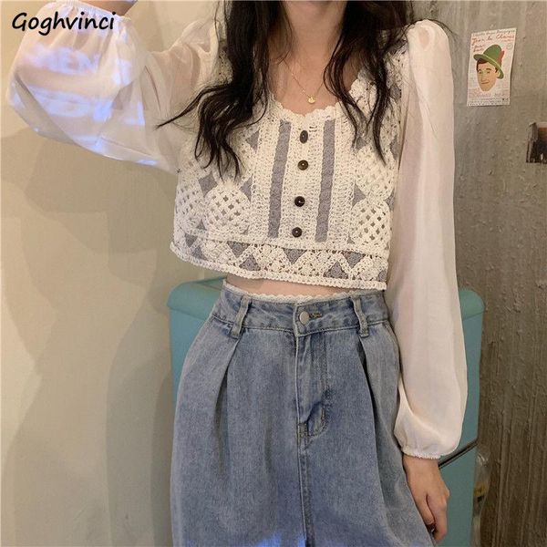 women's blouses & shirts blouse women patchwork chiffon soft design cropped simple daily korean style preppy fashion leisure long sleev, White
women's blouses & shirts blouse women patchwork chiffon soft design cropped simple daily korean style preppy fashion leisure long sleev, White