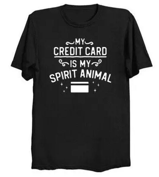 r3 credit card my spirit animal money fashion shopaholic hobby funny black tee, White;black
r3 credit card my spirit animal money fashion shopaholic hobby funny black tee, White;black