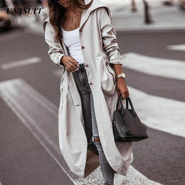 women's trench coats autumn long sleeve overcoat women fashion single breasted button cardigan winter solid hooded sweatshirt jacket, Tan;black 
women's trench coats autumn long sleeve overcoat women fashion single breasted button cardigan winter solid hooded sweatshirt jacket, Tan;black