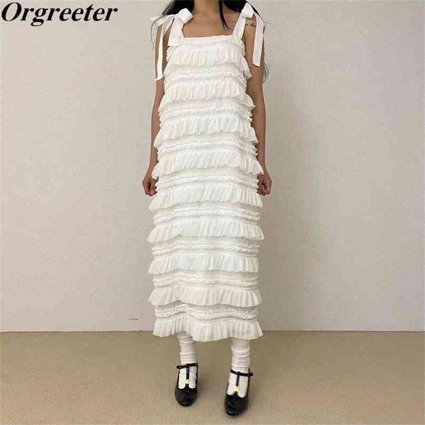 sweet cascading ruffles sleeveless long chiffon cake dress korean summer fashion bow lacing spaghetti strap female 210602, White
sweet cascading ruffles sleeveless long chiffon cake dress korean summer fashion bow lacing spaghetti strap female 210602, White