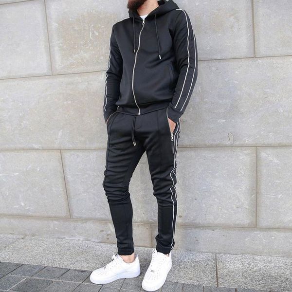 men's hoodies & sweatshirts mens tracksuits men sets zipper polyester breathable sweatshirt sweatpants tracksuit sport fitness clothing, Black
men's hoodies & sweatshirts mens tracksuits men sets zipper polyester breathable sweatshirt sweatpants tracksuit sport fitness clothing, Black