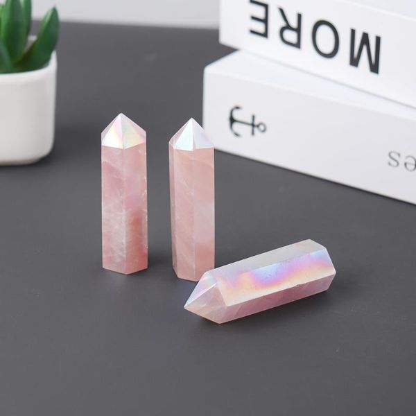 decorative objects & figurines natural pink crystal hexagonal point rose quartz electroplating rainbow wand healing gemstone home crafts orn
decorative objects & figurines natural pink crystal hexagonal point rose quartz electroplating rainbow wand healing gemstone home crafts orn