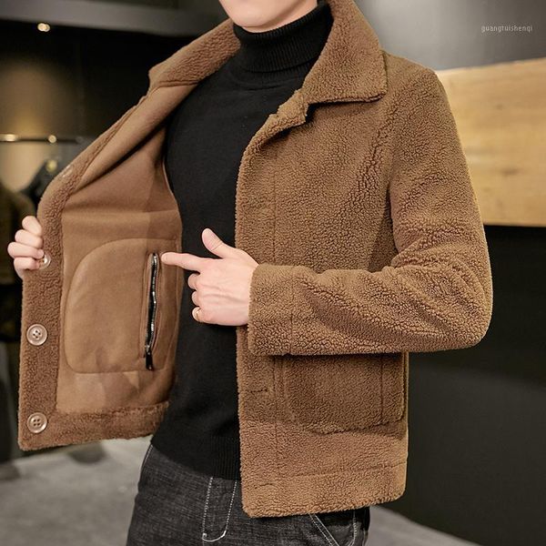reversible men's fur shearling imitation deerskin leather jacket winter coat men solid fleece parka male clothes & faux, Black
reversible men's fur shearling imitation deerskin leather jacket winter coat men solid fleece parka male clothes & faux, Black