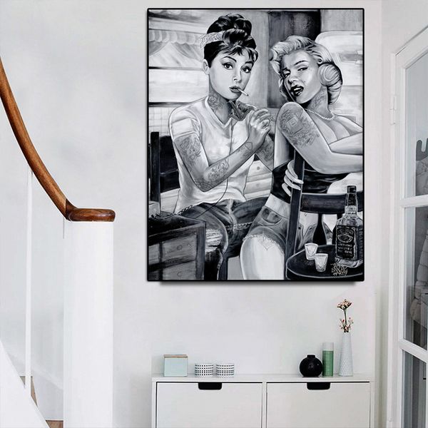 marilyn monroe audrey hepburn portrait canvas painting on the wall tattoo smoking women posters and prints art pictures decor
marilyn monroe audrey hepburn portrait canvas painting on the wall tattoo smoking women posters and prints art pictures decor