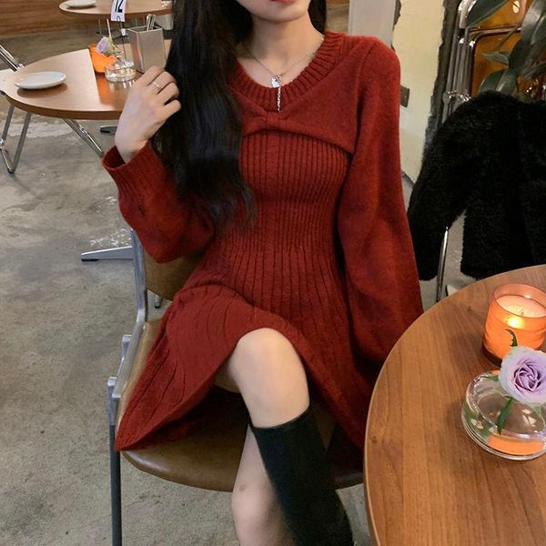 casual dresses christmas women red knitted bow vestido feminino spring autumn sweet preppy style chic korean fashion slim female dress, Black;gray
casual dresses christmas women red knitted bow vestido feminino spring autumn sweet preppy style chic korean fashion slim female dress, Black;gray