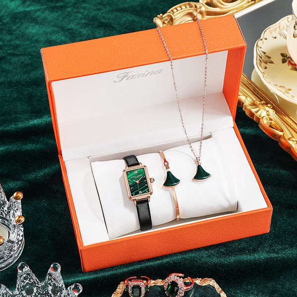 ift fasina 6 styles fashion square ladies watches 30mm daily waterproof quartz watch bracelet necklace kit green dial simple rose gold mesh, Slivery;brown
ift fasina 6 styles fashion square ladies watches 30mm daily waterproof quartz watch bracelet necklace kit green dial simple rose gold mesh, Slivery;brown