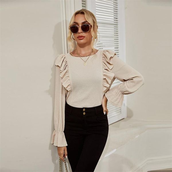 women's blouses & shirts women office lady long sleeve ruffle blouse apricot ol clothes, White
women's blouses & shirts women office lady long sleeve ruffle blouse apricot ol clothes, White
