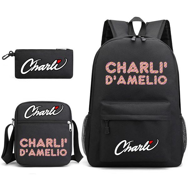 backpack charli d'amelio fashion student school bag 3-piece set/backpack/shoulder bag/pen
backpack charli d'amelio fashion student school bag 3-piece set/backpack/shoulder bag/pen