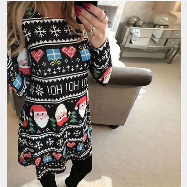 arrival autumn fashion elegant womens dress plus size clothing casual christmas print dresses a line vestidos large, Black;gray
arrival autumn fashion elegant womens dress plus size clothing casual christmas print dresses a line vestidos large, Black;gray