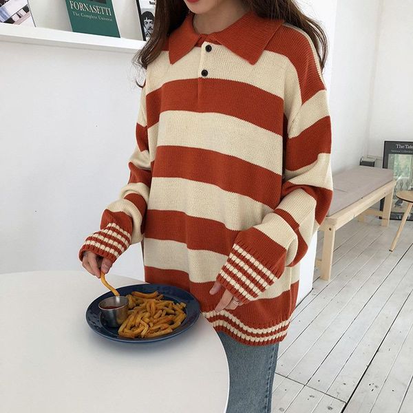 women's sweaters hit harajuku striped color women kintted sweater long sleeve casual loose pullover 2021 spring autumn female jumper, White;black
women's sweaters hit harajuku striped color women kintted sweater long sleeve casual loose pullover 2021 spring autumn female jumper, White;black
