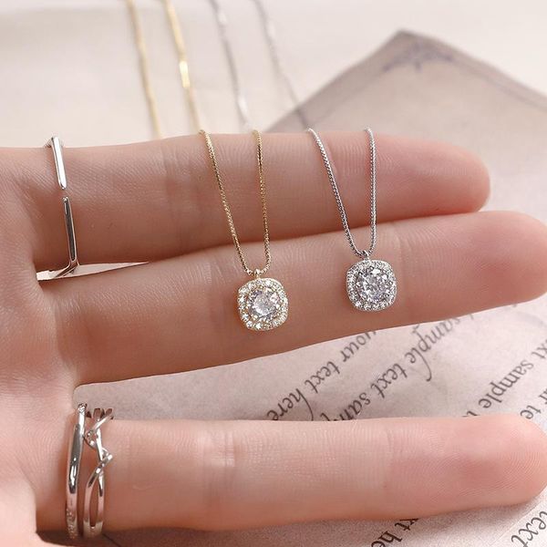 pendant necklaces flash zirconia square choker geometric irregular round clavicle chain cute accessories women wedding jewelry gift, Silver
pendant necklaces flash zirconia square choker geometric irregular round clavicle chain cute accessories women wedding jewelry gift, Silver
