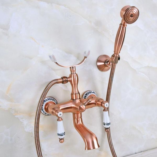 antique red copper brass double ceramic handles wall mounted bathroom clawfoot bathtub tub faucet mixer tap w/hand shower ana378 sets
antique red copper brass double ceramic handles wall mounted bathroom clawfoot bathtub tub faucet mixer tap w/hand shower ana378 sets
