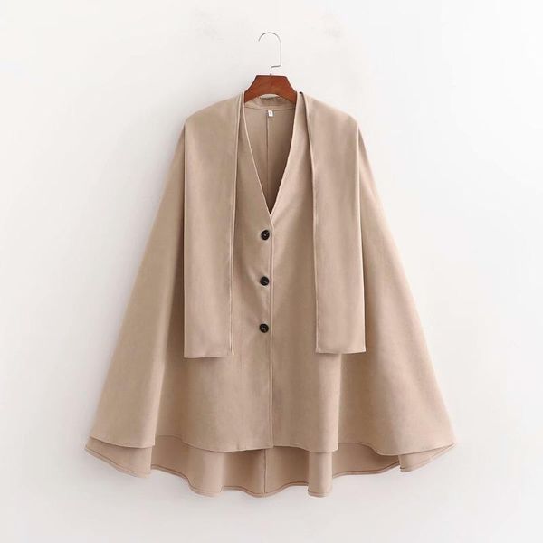 women's blouses & shirts 2021 autumn stree fashion temperament all-match bow cloak jacket for ladies solid color single breasted, White
women's blouses & shirts 2021 autumn stree fashion temperament all-match bow cloak jacket for ladies solid color single breasted, White