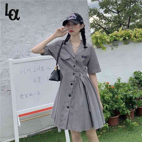 women elegant solid high waits turn down collar blazer dress female sashe botton office lady 210519, Black;gray
women elegant solid high waits turn down collar blazer dress female sashe botton office lady 210519, Black;gray