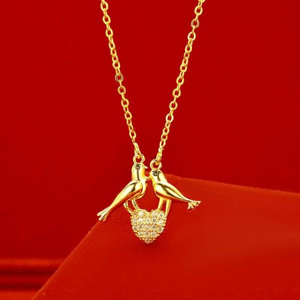 chains small bird heart-shaped micro-inlaid pendant, foreign trade copper imitation gold 24k zircon necklace, Silver
chains small bird heart-shaped micro-inlaid pendant, foreign trade copper imitation gold 24k zircon necklace, Silver