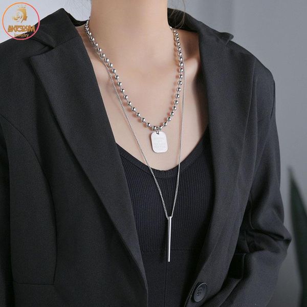 chains akizoom double layers necklace stainless steel choker square cylinder bead chian pendant for women punk jewelry, Silver
chains akizoom double layers necklace stainless steel choker square cylinder bead chian pendant for women punk jewelry, Silver
