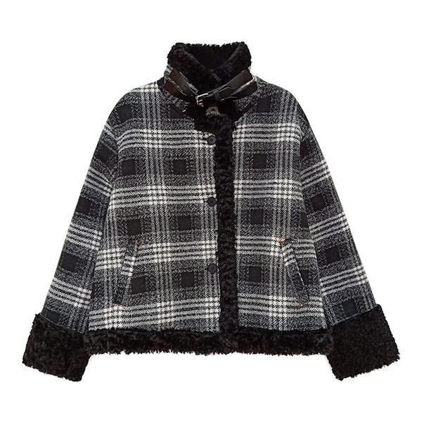 women's fur & faux vsue women black brown coat outwear button warm thick turn down collar pocket green plaid c0496
women's fur & faux vsue women black brown coat outwear button warm thick turn down collar pocket green plaid c0496