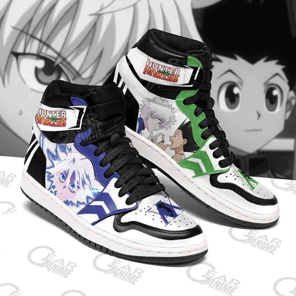 killua sneakers hunter gon and x hunter anime trendy custom shoes