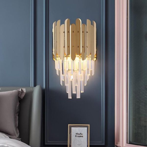 modern crystal wall lamp gold bedroom bedside lights for home corridor sconce lighting fixtures
modern crystal wall lamp gold bedroom bedside lights for home corridor sconce lighting fixtures