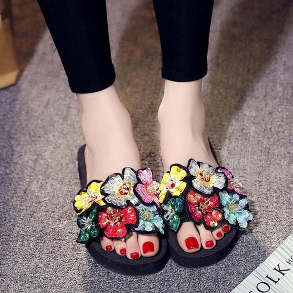 summer slippers women fashion flip flops beach platform sandals ladies handmade flowers shoes woman leisure slides big size35-42, Black
summer slippers women fashion flip flops beach platform sandals ladies handmade flowers shoes woman leisure slides big size35-42, Black