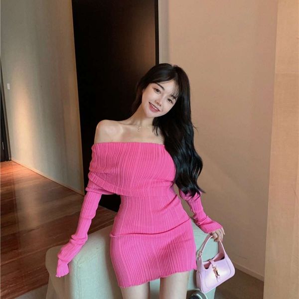 fashion pink off shoulder dress temperament bottomed tight buttock skirt, Black;gray
fashion pink off shoulder dress temperament bottomed tight buttock skirt, Black;gray