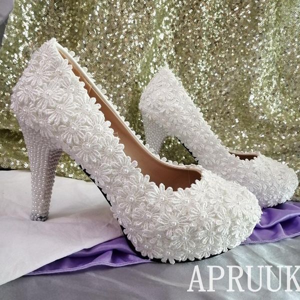 dress shoes luxury lace 11cm high heels platforms white pumps bride zapatos de novia pearls plus size 41 42 ladies party shoe, Black
dress shoes luxury lace 11cm high heels platforms white pumps bride zapatos de novia pearls plus size 41 42 ladies party shoe, Black