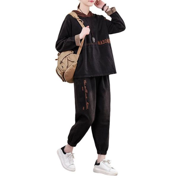 female hooded casual sets women's outfits 2021 spring large two piece suit loose tees and elastic waist pants pullovers, White
female hooded casual sets women's outfits 2021 spring large two piece suit loose tees and elastic waist pants pullovers, White