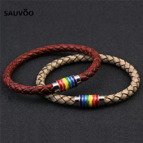sauvoo vintage brown round braided rope leather cord bracelets with rainbow magnetic clasps charms for men women jewelry charm, Golden;silver
sauvoo vintage brown round braided rope leather cord bracelets with rainbow magnetic clasps charms for men women jewelry charm, Golden;silver