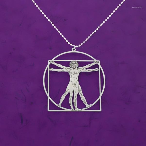 drop the vitruvian man necklace da vinci statement science silver plated pendant1, Black
drop the vitruvian man necklace da vinci statement science silver plated pendant1, Black