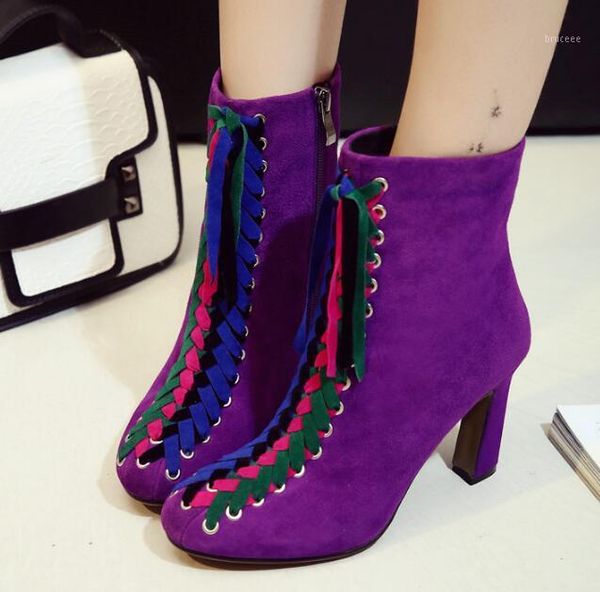 boots colorful shoes tie lace up chunky high heel woman real po suede leather ankle1, Black
boots colorful shoes tie lace up chunky high heel woman real po suede leather ankle1, Black