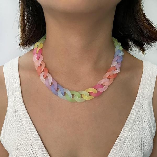 pendant necklaces u-magical textured candy color acrylic chunky chain chokers for women temperament hollow out necklace jewellery, Silver
pendant necklaces u-magical textured candy color acrylic chunky chain chokers for women temperament hollow out necklace jewellery, Silver