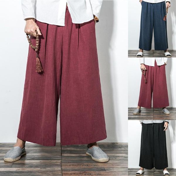 men's pants men chinese style comfortble sports cotton linen trousers baggy harem culottes solid ankle-length m0904, Black
men's pants men chinese style comfortble sports cotton linen trousers baggy harem culottes solid ankle-length m0904, Black