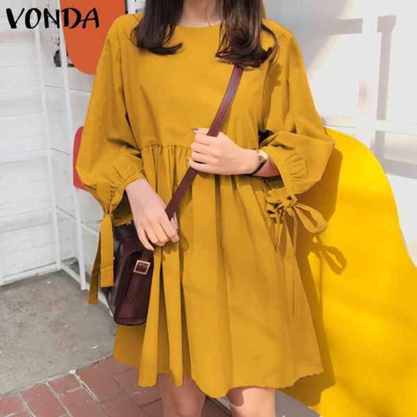 casual dresses bohemian dress 2021 vonda women 2/3 sleeve solid pleated sundress holiday loose mini cotton vestidos s-5xl robe, Black;gray
casual dresses bohemian dress 2021 vonda women 2/3 sleeve solid pleated sundress holiday loose mini cotton vestidos s-5xl robe, Black;gray