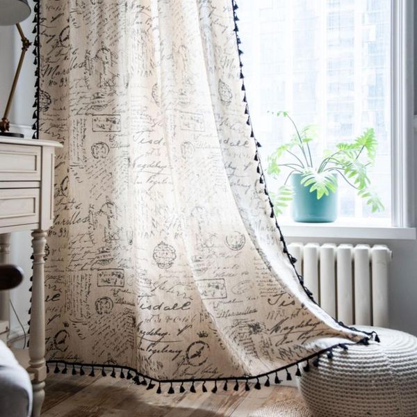 english letter print black tassel curtain hiah quality simple modern cotton linen geometric selmi-shading blackout for home & drapes
english letter print black tassel curtain hiah quality simple modern cotton linen geometric selmi-shading blackout for home & drapes