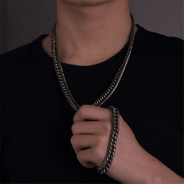 earrings & necklace 316l stainless steel antique cool double buckle six-sided grinding personality domineering punk jewelry set no fade, Silver
earrings & necklace 316l stainless steel antique cool double buckle six-sided grinding personality domineering punk jewelry set no fade, Silver