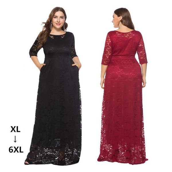 casual dresses lace dress women plus size hollow out pocket evening party 3/4 sleeve o-neck elegant bodycon xl-5xl 6xl woman summer, Black;gray
casual dresses lace dress women plus size hollow out pocket evening party 3/4 sleeve o-neck elegant bodycon xl-5xl 6xl woman summer, Black;gray